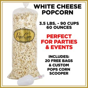 White Cheddar Cheese Popcorn – Bulk 3.5 lb (60 oz) Bag | Gourmet Party Popcorn | Pops Corn®