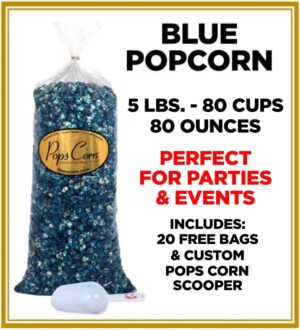 Bulk Blue Popcorn – 5 lb (95 oz) Bag | Gourmet Party Popcorn | Pops Corn®
