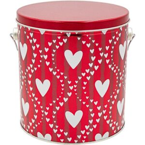1 Gallon Hearts Popcorn Tin – Choose Up to 3 Flavors | Gourmet Gift Tin | Free Shipping | Pops Corn®