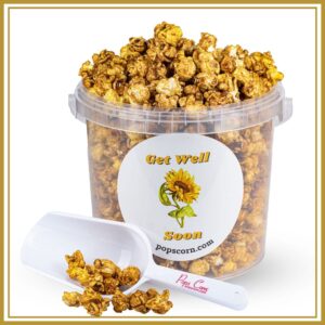 Get Well Gourmet Caramel Popcorn – 1.5 lb (24 oz) Gift Container | Handmade Butter Caramel | Pops Corn®