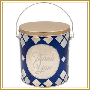 1 Gallon “Thank You” Popcorn Tin – Choose Up to 3 Flavors | Gourmet Gift Tin | Free Shipping | Pops Corn®