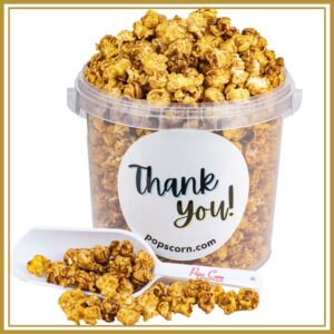 Thank You Gourmet Caramel Popcorn – 1.5 lb (24 oz) Gift Container | Handmade Butter Caramel | Pops Corn®
